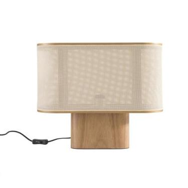 Imagem de 3285 abajur eliptico palha - MADELUSTRE