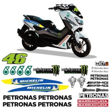 Imagem de Kit Adesivos Yamaha Nmax 160 Petronas Michelin Moto Branca - SPORTINOX