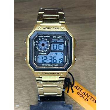 Imagem de Relógio Atlantis Digital Resistente à Água, Dourado