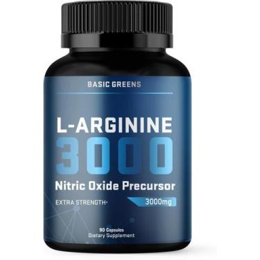 Imagem de Suplemento de óxido nítrico BASIC GREENS L-Arginina 3000 mg 90 cápsula