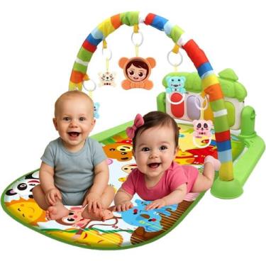 Imagem de Tapete Infantil Interativo Musical Bebe Piano Safari Verde - 99 Toys