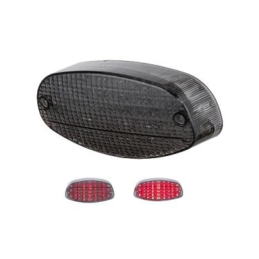 Imagem de TOPZONE Compatível com Yamaha XVS650 V-Star Custom/XVS1100 V-Star Custom/V-Star Midnight Custom; lanterna traseira de freio LED + Idicador de seta integrado (2. Luz de freio LED, fumaça)