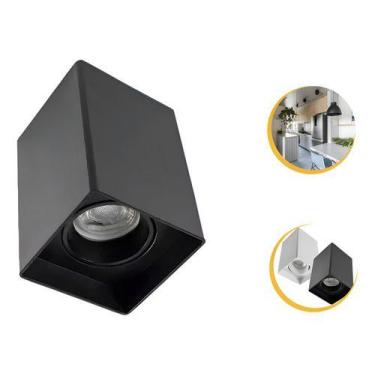 Imagem de Kit 8 Spot Sobrepor Quadrado Bco Ou Pto P/ 1x Lampada Mr16 - Opus, 110