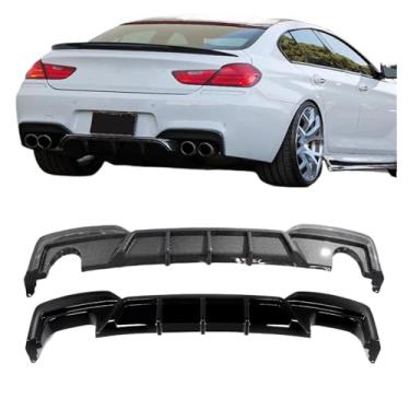 Imagem de Protetor de para-choque traseiro, spoiler, difusor, compatível com BMW F06 F12 F13 M6 640i 650i M Sport 2011 a 2019(Carbon Look)