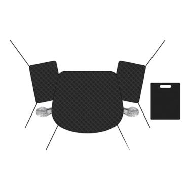 Imagem de QccHieUs Capa protetora para para- de carro, protetor solar espesso com janela lateral e capa de espelho para sedan, maioria dos carros, Preto