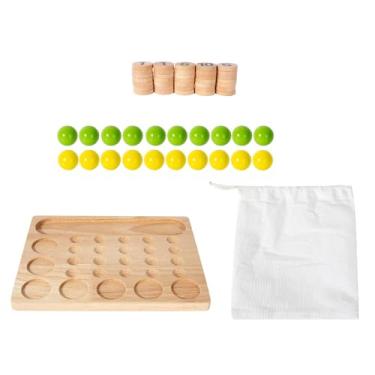 Imagem de Dynwave Brinquedo educativo para crianças de 3, 4 e 5 anos, blocos de contagem de números, jogo de tabuleiro de madeira, materiais manipulativos de matemática