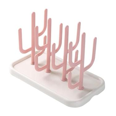 Imagem de menolana Organizador de escorredor de mamadeiras, escorredor de mamadeiras removível e estável para cozinha, suporte para secador de mamadeiras para escova de, Rosa