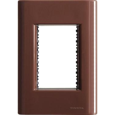 Imagem de Placa 3 Postos 4x2 Tramontina Giz Madeira Suporte Tramontina