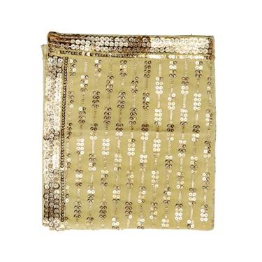 Imagem de Chunari de pano dourado grande decorativo Puja (Tamanho: -50,8 cm x 50,8 cm) Chunni Puja indiano tradicional cultural festival decoração Chunr MATA Ki Chunri estátua Chowki Aasan Mat Poster Frame