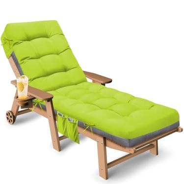 Imagem de Tycdiose Almofada para espreguiçadeira ao ar livre, almofadas de espreguiçadeira espessas à prova d'água para móveis ao ar livre 180 x 55 x 12 cm, almofadas antiderrapantes para poltrona de piscina