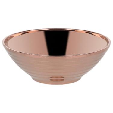 Imagem de Fxzqgnh Tigela de aço Inoxidável, Tigela de Macarrão, Parede Dupla, para Udon, Soba, Pho, Tigelas de Ramen Empilháveis ​​e Fáceis de Limpar para Restaurante, Rosa Ouro, Tamanho real