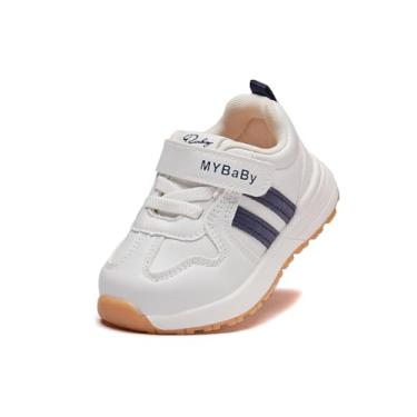Imagem de Sapatos de bebê infantil meninos meninas tênis de caminhada malha respirável leve tênis para primeiros caminhantes 9 12 18 21 24 meses, Branco, 15-18 Months Toddler