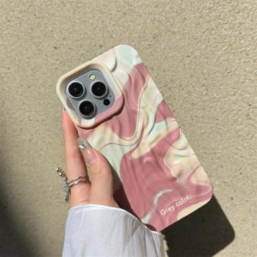 Imagem de MVVKKY Capa protetora de silicone com gradiente ondulado e ondulação de água para iPhone 13 Pro Max (para iPhone 13 Pro Max/A04)