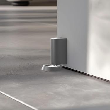 Imagem de Cavo | Batente de porta magnético, trava de porta resistente projetada para montagem no chão e na parede, suporte magnético moderno, batente de porta de cobre durável, pacote com 2 (cromo polido)