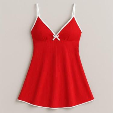 Imagem de Camisola sensual feminina sexy - WALLU, Vermelho