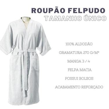 Imagem de Roupão de Banho Adulto Felpudo 100% Algodão - Dianneli