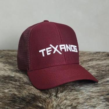 Imagem de Boné Country Redinha Aba Curva Texanos Original Farm Vinho