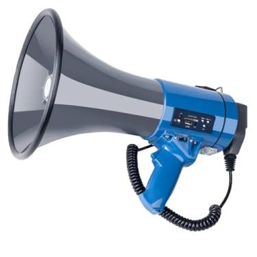 Imagem de Megafone portátil de 50 W com gravação e volume alto para líderes de torcida, futebol e exercícios de segurança alto-falante portátil (gris)