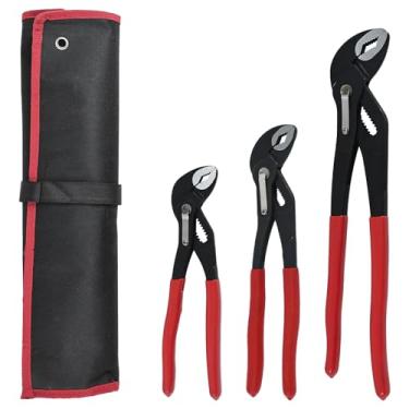 Imagem de HighFree Conjunto de alicates de bomba de água com 3 peças, 17 cm, 25 cm, 30 cm, conjunto de alicates de lingueta e ranhura, ajuste rápido pressionando e deslizando punhos em qualquer formato de