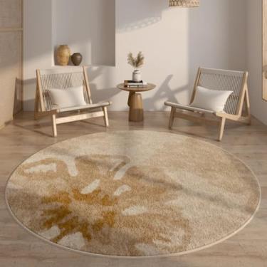 Imagem de Tapete redondo estilo tronco para sala de estar, tapete americano retrô com flores, para quarto, macio e espesso (300x300cm/C)