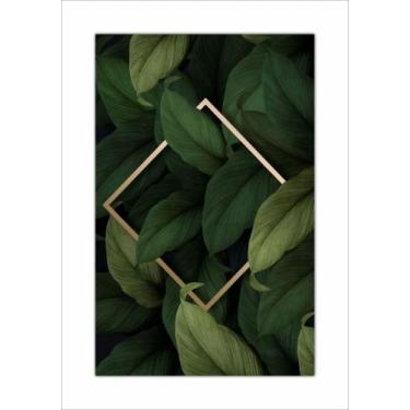 Imagem de Quadro Com Moldura Dourada Folhagens - Fabrika de Festa, GG