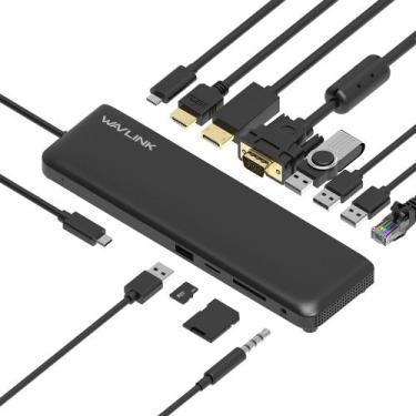Imagem de Docking Station 12 em 1 Tela Tripla USB-C 4K WL-UMD04 - Wavlink