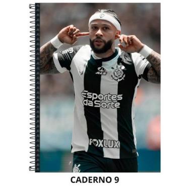 Imagem de Caderno corinthians capa dura - 1 matéria - 80 folhas - grande - Janda