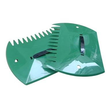 Imagem de IEUDNS Coletores de folhas, pás de folhas, ancinhos manuais multifuncionais, ferramenta de jardinagem para espalhar cobertura morta, recortes de grama e, Retângulo Verde Escuro