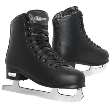 Imagem de BASYNOL Nattork Patins de gelo femininos, patins de gelo recreativos com lâmina de aço inoxidável, patins de hóquei no gelo para adultos, para atividades ao ar livre, sapatos de skate no gelo para
