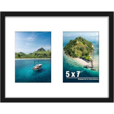 Imagem de Porta-retratos DUENPY 11x14 para fotos 5x7, suporte de parede, preto