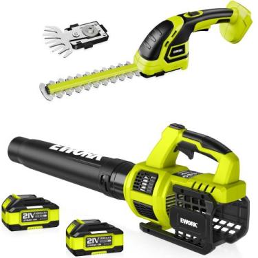 Imagem de Combinação de soprador de folhas e corta-sebes EWORK 21V sem fio