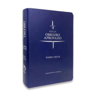 Imagem de Bíblia Obreiro Aprovado  Média - Luxo Azul  C/Harpa - João Ferreira De