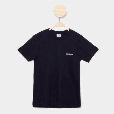 Imagem de Camiseta Infantil Nicoboco Básica Menino, Preto, 4A