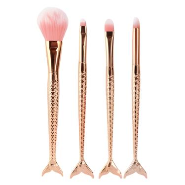 Imagem de Kit 4 Pincéis macio Para Maquiagem Sereia Pó Blush Contorno