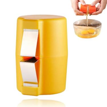 Imagem de Abridor de casca de ovo, ferramenta separadora de ovos para cozinha, ferramenta de rachadura de descascador de ovos inoxidável (amarelo)