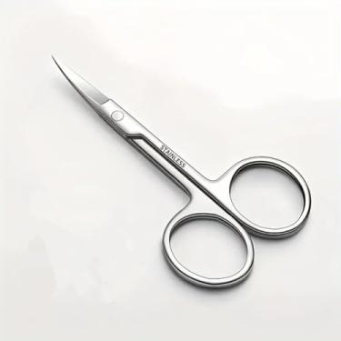 Imagem de 1 tesoura de unha de precisão de aço inoxidável para manicure resistente à ferrugem, prata