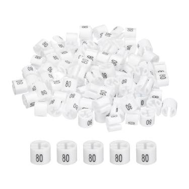 Imagem de Marcador de cabide colorido para pendurar para roupas (tamanho 80, branco) para codificação de cores de roupas de vestuário, pacote com 100 peças