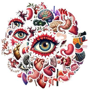Imagem de 50 peças adesivos de anatomia órgãos médicos brinquedo DIY adesivos de PVC humano para telefone faça você mesmo, laptop, scrapbook, bicicleta, laptop, motocicleta, bagagem, telefone