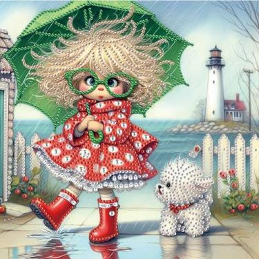 Imagem de Kits de pintura de diamante para adultos, guarda-chuva para meninas, kits de arte de diamante de formato especial 5D para iniciantes, pintura de strass de cristal para decoração de parede de casa, 30