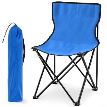 Imagem de Cinnvoice Cadeira de sauna portátil, dobrável, leve, compacta com bolsa de transporte para viagens ao ar livre, praia, piquenique, festival, acampamento, pesca, caminhadas, mochila, azul