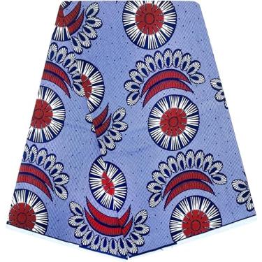 Imagem de Shenbolen 6 jardas tecidos africanos Ankara impressão de cera africana Dashiki (A44, 10 jardas)