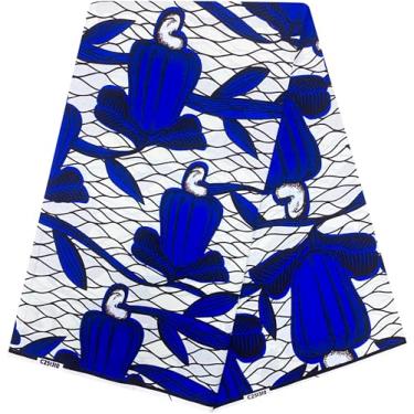 Imagem de Shenbolen 6 jardas tecidos africanos Ankara impressão de cera africana Dashiki (A44, 12 jardas)