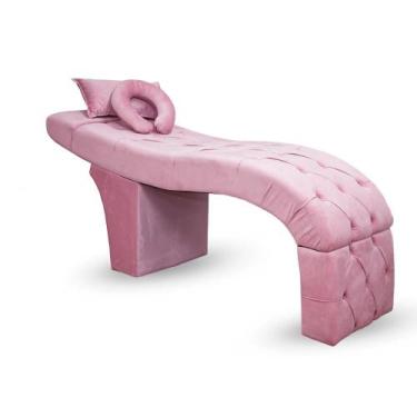 Imagem de Maca Estética Bela Para Extensão De Cílios Veludo Rosa - SOFA STORE