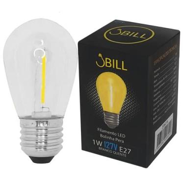 Imagem de Lâmpada Bolinha Filamento Led Clara 1W 127V E27 3000K - JBILL, Branco-