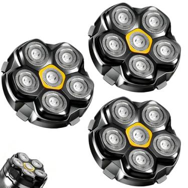 Imagem de Cabeças de substituição magnéticas de 6 lâminas para muitos barbeadores elétricos magnéticos 6D, cabeça de lâmina magnética 6D compatível com barbeadores de cabeça para homens carecas. (3 peças)
