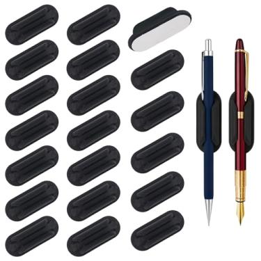 Imagem de Porta-lápis adesivos para mesa, conjunto de 20 unidades, suporte de caneta de silicone com 20 almofadas adesivas atualizadas, suporte de lápis flexível para pranchetas, acessórios essenciais de