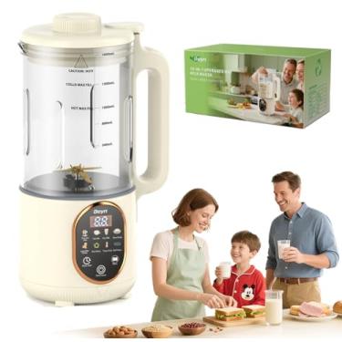 Imagem de Beyn Máquina de fazer leite de nozes de 1,7 g com lâminas de titânio de 48 folhas, máquina automática de leite 10 em 1 à base de plantas para aveia caseira, soja, amêndoa, suco e muito mais, retenção