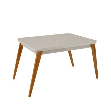 Imagem de Mesa de Jantar Copper 120cm Madeira Tampo com Vidro Canto Copo Moderna Mobilia