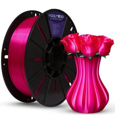 Imagem de Filamento PLA Rosa Choque VSilk High Speed 1kg Voolt3d - Voolt 3D