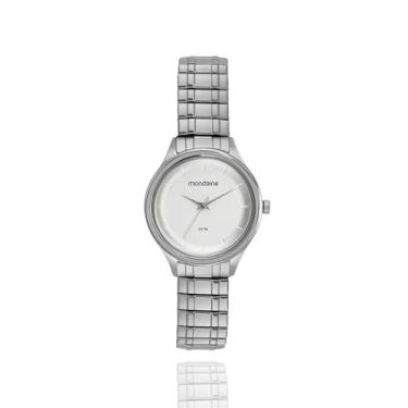 Imagem de Kit Mondaine Relógio Feminino Pulseira Expansivel com Brinco e Colar Prata - 32782L0MVNE2K3